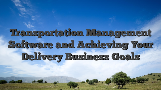 Transportation Management Software For Delivery Business