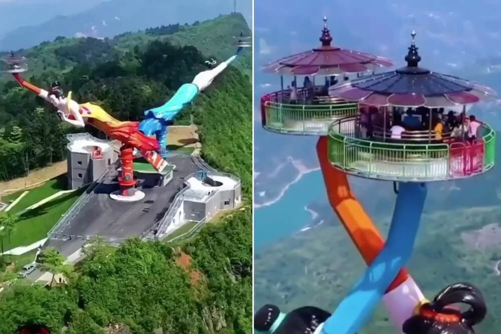 China’s Flying Kiss Ride with Rotating Desks at 3,000 Feet must be on Your Adventure List