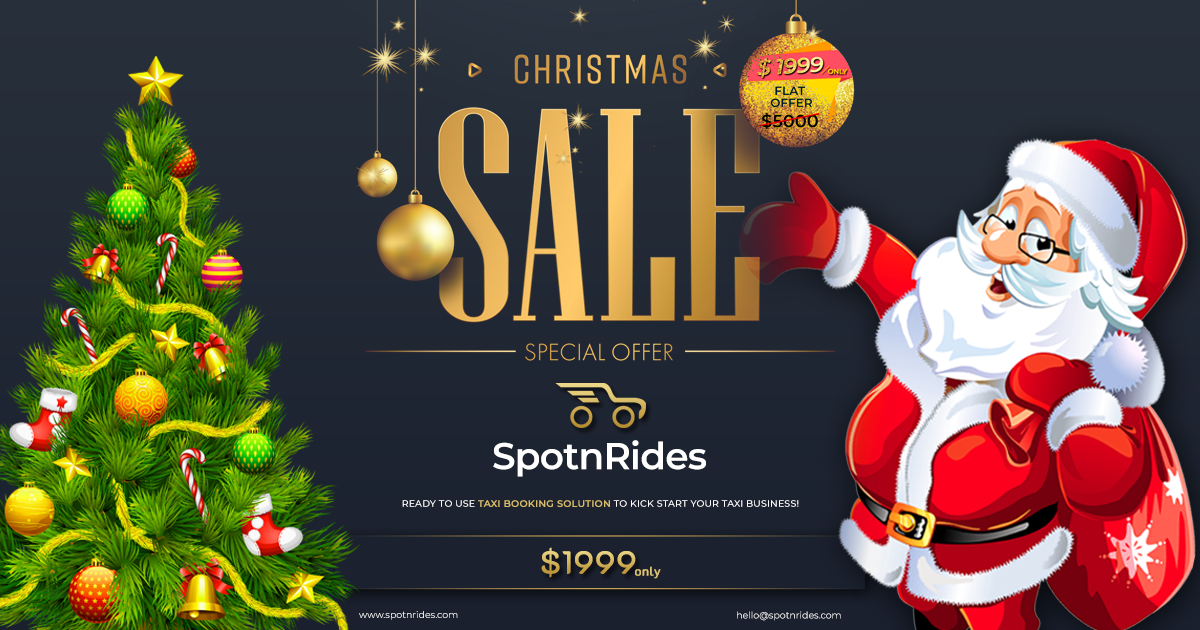 One of the Top Uber Clone Apps, SpotnRides, available at 30% Discount as Christmas Gift - SpotnRides